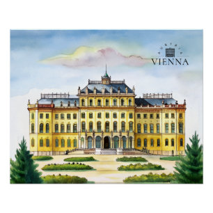 Poster Vienne Autriche Aquarelle Ville Voyage Mémoire