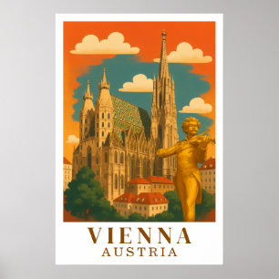 Poster Vienne Autriche Art de Voyage Vintage