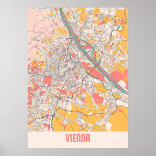 Poster Vienne - Autriche Chalk City Plan