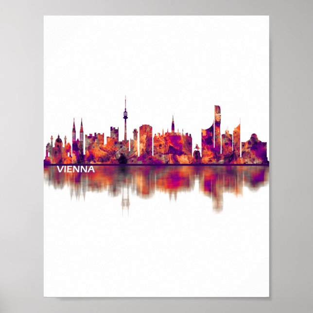 Poster Vienne Autriche Skyline (Devant)