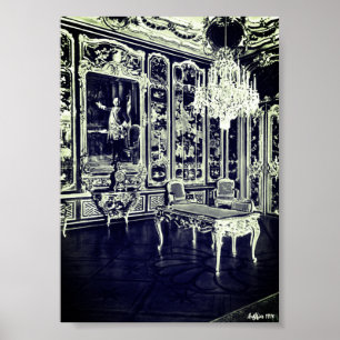 Poster Vienne vintage palais de Schönbrunn salle Vieux La