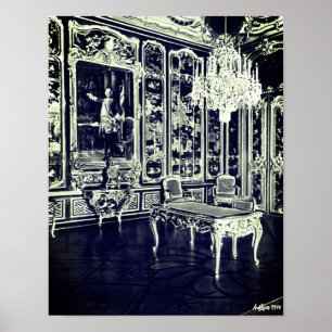 Poster Vienne vintage palais de Schonbrunn salle Vieux La