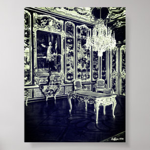 Poster Vienne vintage palais de Schonbrunn salle Vieux La