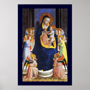 POSTER VIERGE À L'ENFANT,ANGES ET SAINTS