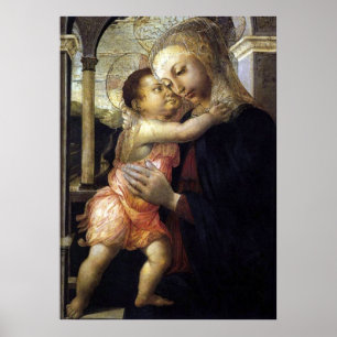 Poster Vierge à l'enfant - Botticelli - c1500