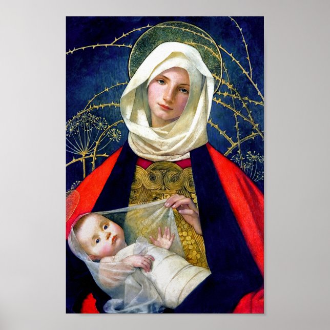 Poster Vierge à l'enfant par Marianne Stokes (Devant)