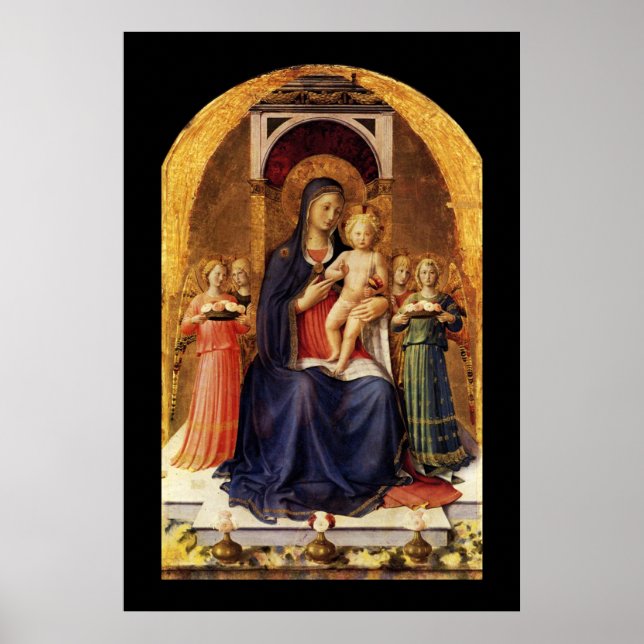 POSTER VIERGE AVEC ENFANT ET ANGELS (Devant)