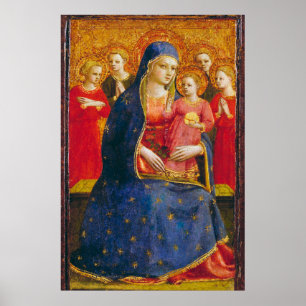 Poster VIERGE AVEC ENFANT ET ANGES Fra Angelico