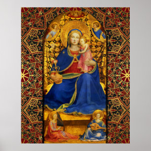 Poster VIERGE AVEC ENFANT ET ANGES par Fra Angelico