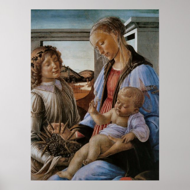 Poster Vierge de l'Eucharistie par Botticelli (Devant)