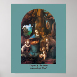 Poster Vierge des Roches de Vinci Vintage Religieux