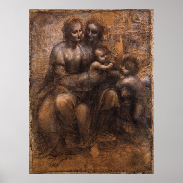 Poster Vierge, Enfant, Sainte-Anne, Saint-Jean-Baptiste (Devant)
