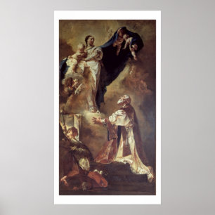 Poster Vierge et Enfant apparaissant à St. Philippe Néri,