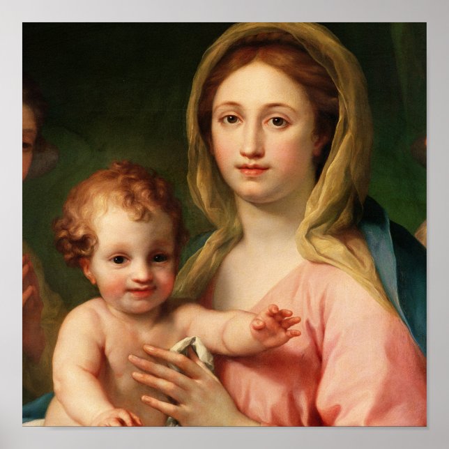 Poster Vierge et enfant avec deux anges, 1770-73 (Devant)