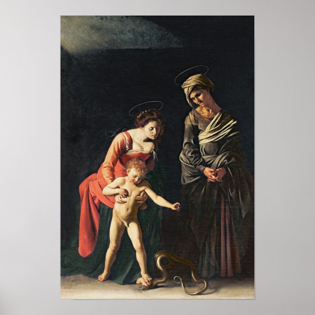 Poster Vierge et enfant avec un serpent, 1605 (Devant)