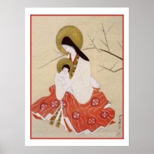 Poster Vierge japonaise et Vintage enfant