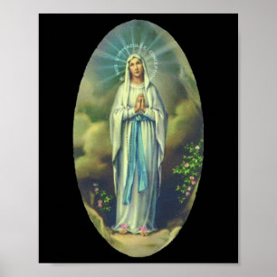 Poster Vierge Marie De Lourdes Notre Dame Christian Cadea