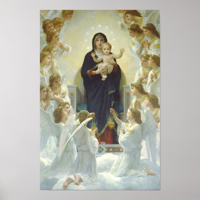 Poster Vierge Marie des Anges & Bébé Jésus Notre Dame (Devant)