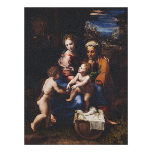 Poster Vierge Marie et Enfant avec Jean-Baptiste