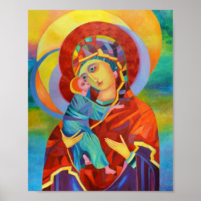 Poster Vierge Marie et Enfant Notre Dame (Devant)