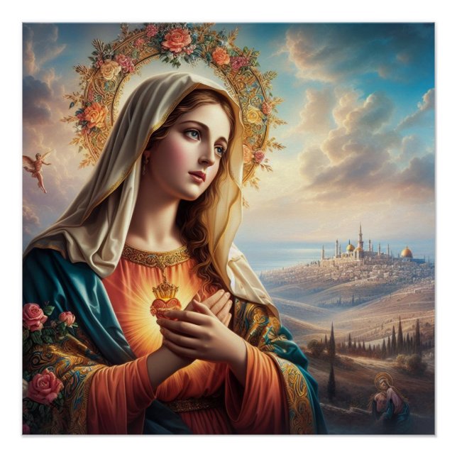 Poster Vierge Marie Jésus (Devant)
