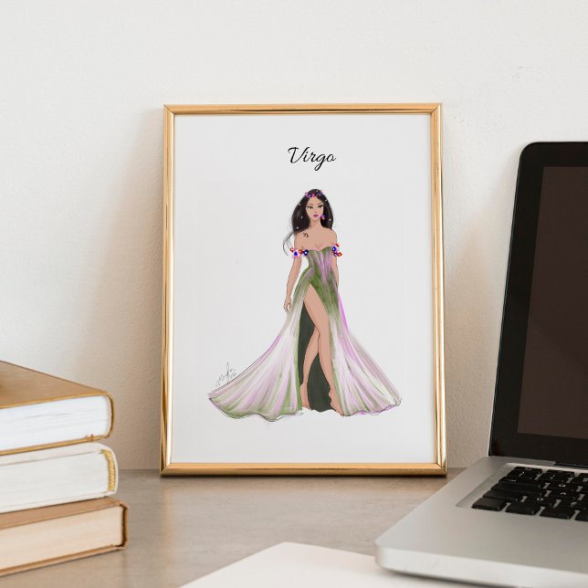 Poster Vierge, signe du zodiaque, croquis de mode, (Créateur téléchargé)