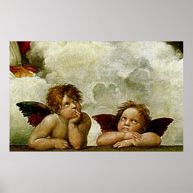 Poster "Vierge Sixtine" de Raphaël (vers 1513) (Détail) (Devant)