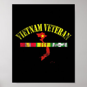 Poster Vietnam Vétérinaire Drapeau Usa Patriotique