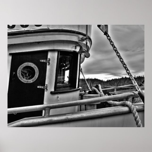 Poster Vieux bateau de pêche - Imprimantes d'art (Devant)