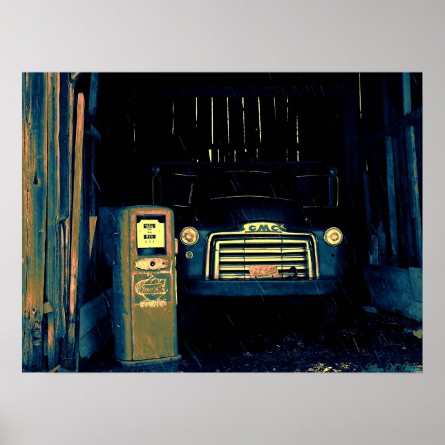 Poster Vieux Camion Agricole GMC Que J'Ai Photographié. (Devant)