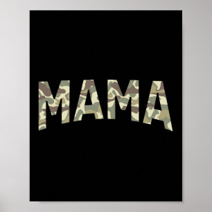Poster Vieux Camo Mama Fête des mères