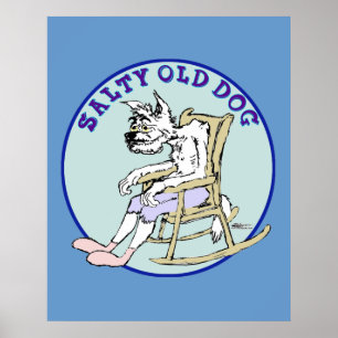 Poster Vieux chien salé