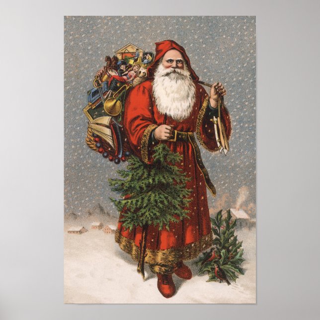 Poster Vieux-Monde Père Noël (Devant)