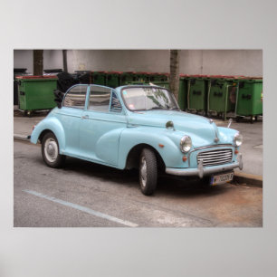 Poster Vieux Morris Mineur Tourisme Convertible