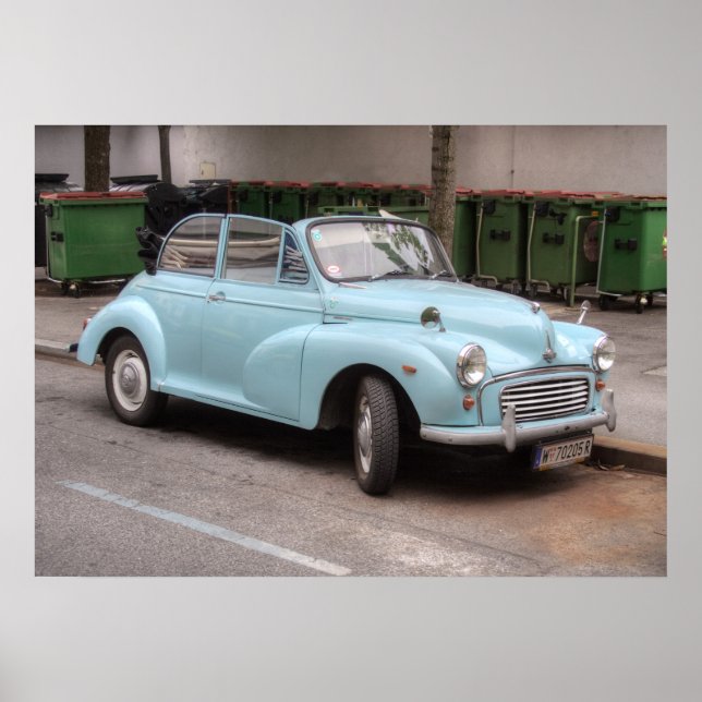 Poster Vieux Morris Mineur Tourisme Convertible (Devant)