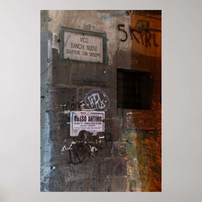 Poster Vieux Mur négligé (Devant)