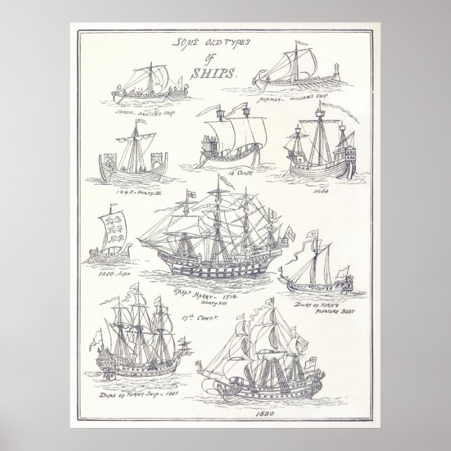 Poster Vieux navires (Devant)