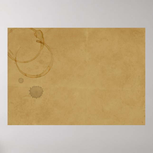 Poster Vieux papier vintage tache de café (Devant)
