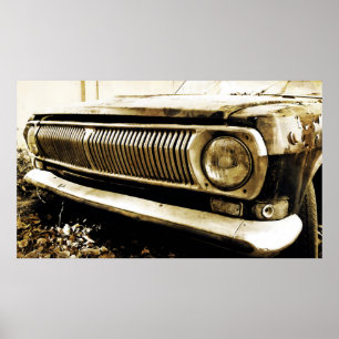 Poster Vieux phares de voiture classique