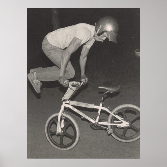 Poster Vieux pilote BMX freestyle, 1986 (Devant)