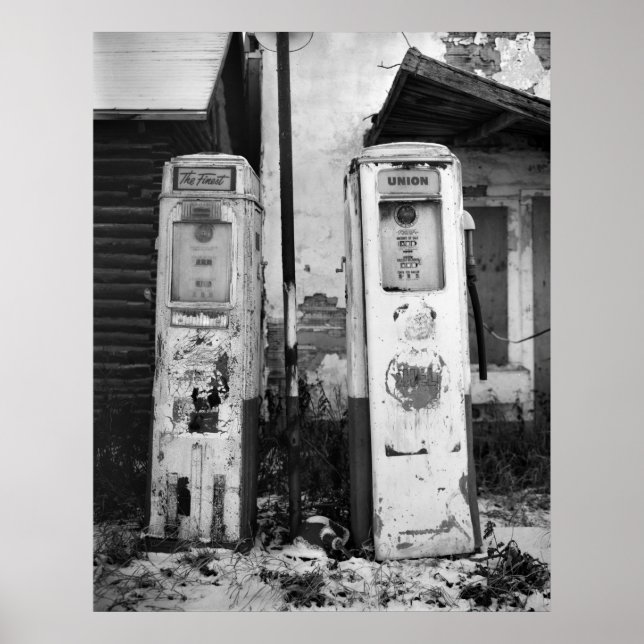 Poster Vieux Pompes à gaz (Devant)