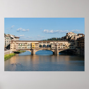 Poster Vieux pont Ponte Vecchio - Florence, Italie
