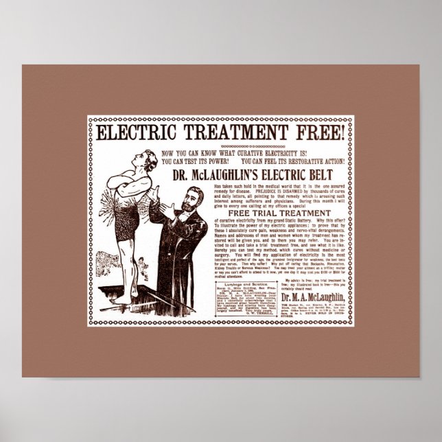 Poster Vieux remèdes : La publicité de la CEINTURE ÉLECTR (Devant)