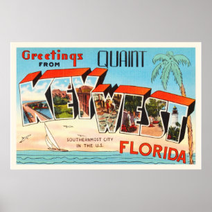 Poster Vieux souvenir de Vintage voyage de Key West la