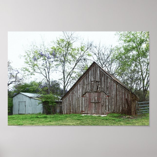 Poster Vieux Texas Grange et Shed (Devant)