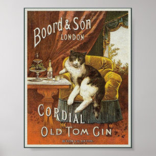 Poster Vieux Tom Gin Vintage