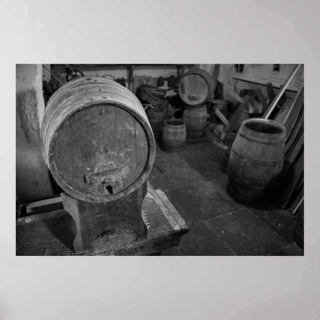 Poster Vieux tonneaux de vin (Devant)