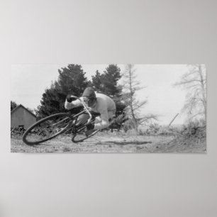 Poster vieux vélo rapide.