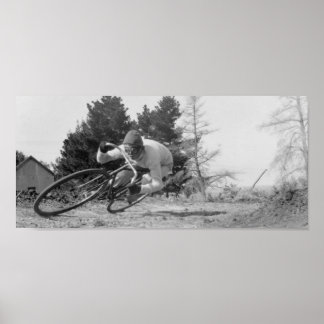 Poster vieux vélo rapide.