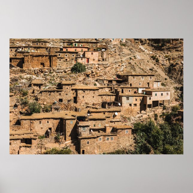 Poster Vieux village rural traditionnel au Maroc. Tr (Devant)